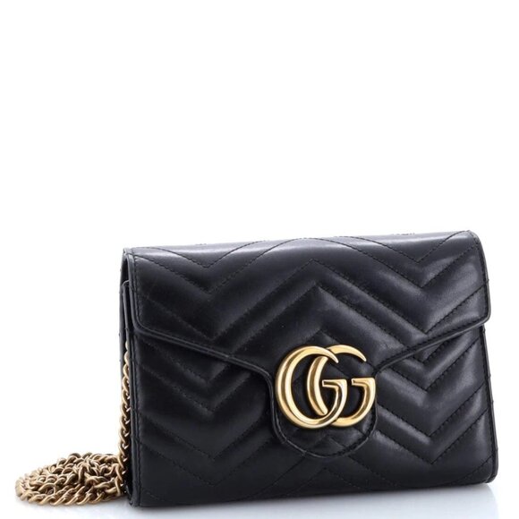 Gucci GG Marmont Chain Wallet Matelasse Leather Mini reb-735-091825 - Picture 3 of 7